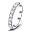 9 Stone Half Eternity Ring 1.00ct G/SI Diamonds in 18k White Gold 3.3mm