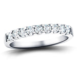 9 Stone Half Eternity Ring 1.00ct G/SI Diamonds in 18k White Gold 3.5mm - All Diamond