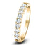 9 Stone Half Eternity Ring 1.00ct G/SI Diamonds in 18k Yellow Gold 3.5mm