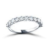 9 Stone Half Eternity Ring 1.00ct G/SI Diamonds in Platinum 3.0mm - All Diamond