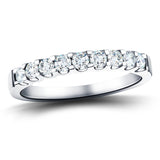 9 Stone Half Eternity Ring 1.00ct G/SI Diamonds in Platinum 3.5mm - All Diamond