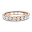 9 Stone Half Eternity Ring 1.35ct G/SI Diamonds in 18k Rose Gold - All Diamond