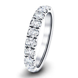 9 Stone Half Eternity Ring 1.35ct G/SI Diamonds in 18k White Gold - All Diamond