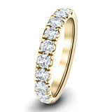 9 Stone Half Eternity Ring 1.35ct G/SI Diamonds in 18k Yellow Gold - All Diamond