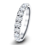 9 Stone Half Eternity Ring 1.35ct G/SI Diamonds in Platinum - All Diamond