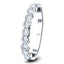 9 Stone Semi Bezel Set Diamond Ring 0.60ct G/SI In 18k White Gold