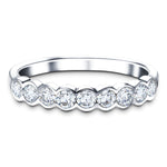 9 Stone Semi Bezel Set Diamond Ring 0.60ct G/SI In Platinum - All Diamond