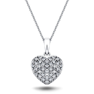1/2 CT. T.W. Certified Diamond Heart Pendant in 14K White Gold | Zales