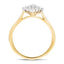 9k Yellow Gold Diamond Cluster Ring 0.25ct G/SI Quality - All Diamond