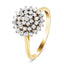 9k Yellow Gold Diamond Cluster Ring 0.60ct G/SI Quality
