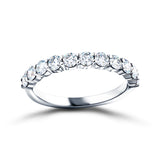 7 Stone Half Eternity Ring 2.20ct G/SI Diamonds in Platinum 4.3mm