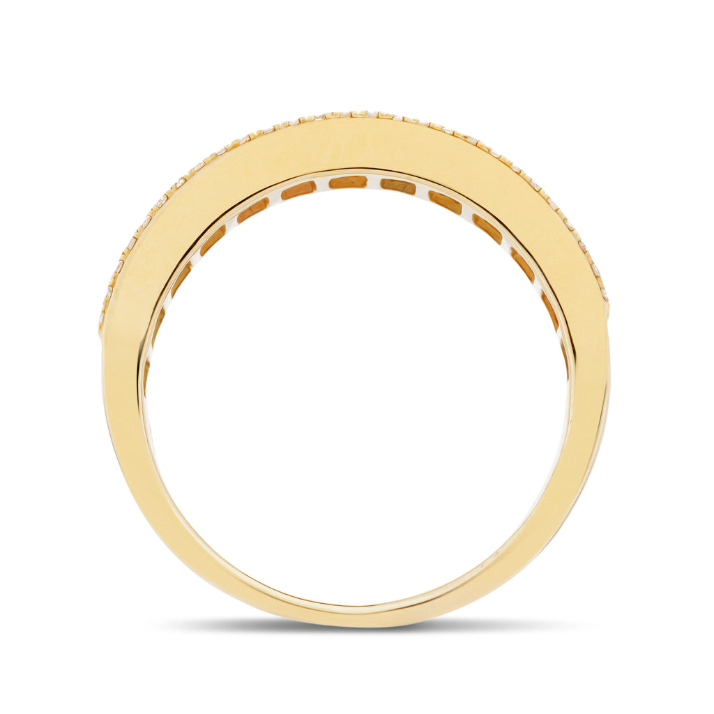 Multi Sapphire and Diamond Half Eternity Ring 1.15ct in 9k Yellow Gold