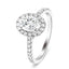 Certified Diamond Halo Oval Engagement Ring 0.60ct G/SI Platinum