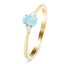 Aquamarine 0.50ct Diamond 0.06ct Three Stone Ring 9k Yellow Gold