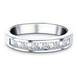 Princess & Baguette Diamond Half Eternity Ring 0.50ct 18k White Gold
