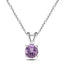 Amethyst Solitaire Necklace Pendant 0.45ct in 9k White Gold 5.0mm