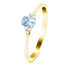 Aquamarine 0.25ct Diamond 0.03ct Cluster Ring 9k Yellow Gold