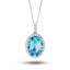 Aquamarine 0.97ct & 0.33ct G/SI Diamond Necklace in 18k White Gold