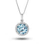 Aquamarine 1.75ct & 0.18ct G/SI Diamond Necklace in 18k White Gold