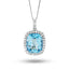 Aquamarine 3.97ct & 0.33ct G/SI Diamond Necklace in 18k White Gold - All Diamond