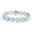 Aquamarine & Diamond Halo Bracelet 20.85ct in 18k White Gold