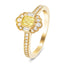 Art Deco Cushion Yellow Diamond 0.65ct Rub Over Ring in 18k Yellow Gold - All Diamond