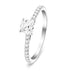 Asscher Cut Diamond Side Stone Engagement Ring 0.55ct G/SI in 18k White Gold