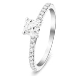 Asscher Cut Diamond Side Stone Engagement Ring 0.80ct G/SI in Platinum - All Diamond