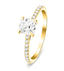 Asscher Cut Diamond Side Stone Engagement Ring 1.00ct G/SI in 18k Yellow Gold - All Diamond