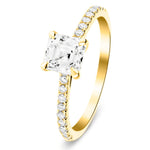 Asscher Cut Diamond Side Stone Engagement Ring 1.30ct E/VS in 18k Yellow Gold - All Diamond