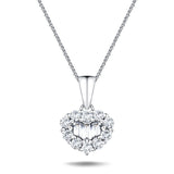 Baguette and Round Shape 0.35ct Heart Diamond Pendant - All Diamond