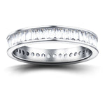 Baguette Channel Diamond Full Eternity Ring 1.75ct 18k White Gold 4.6mm - All Diamond