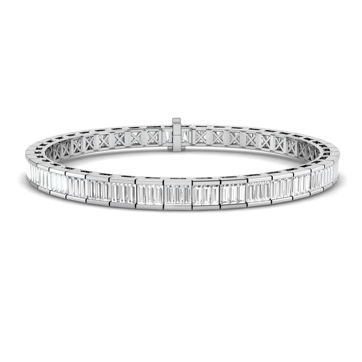 Baguette Diamond Cluster Tennis chain (12mm) in White Gold – LuxIcejewelry
