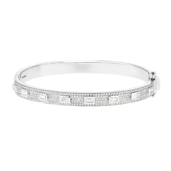 10 Best Diamond Bracelets And Bangles 9 Baguette Round Diamond Bangle 155Ct Gsi Diamond In 9K White Gold