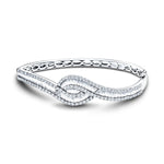 Baguette & Round Diamond Bangle 3.90ct G/SI Diamond in 18k White Gold - All Diamond