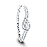 Baguette & Round Diamond Bangle 3.90ct G/SI Diamond in 18k White Gold - All Diamond