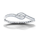 Baguette & Round Diamond Bangle 3.90ct G/SI Diamond in 18k White Gold - All Diamond