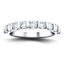 Bar Set Diamond Half Eternity Ring 0.50ct G/SI Diamonds 18k White Gold - All Diamond