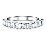 Bar Set Diamond Half Eternity Ring 0.50ct G/SI Diamonds 18k White Gold - All Diamond