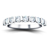 Bar Set Diamond Half Eternity Ring 0.50ct G/SI Diamonds in Platinum - All Diamond