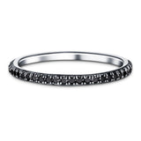 Black Diamond Full Eternity Ring 0.35ct 50 Stone in 18k White Gold - All Diamond