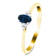 Blue Sapphire 0.30ct Diamond 0.03ct Cluster Ring 9k Yellow Gold