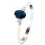 Blue Sapphire 0.55ct Diamond 0.04ct Cluster Ring 9k White Gold