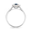 Blue Sapphire 0.60ct and Diamond 0.10ct Ring In 9K White Gold - All Diamond