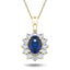 Blue Sapphire 1.80ct & 0.70ct G/SI Diamond Necklace in 18k Yellow Gold
