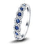 Blue Sapphire & Diamond 0.55ct Dress Cocktail Ring in 18k White Gold