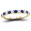 Blue Sapphire & Diamond Half Eternity Ring 0.60ct in 18k Yellow Gold - All Diamond