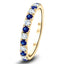 Blue Sapphire & Diamond Half Eternity Ring 0.80ct in 18k Yellow Gold - All Diamond
