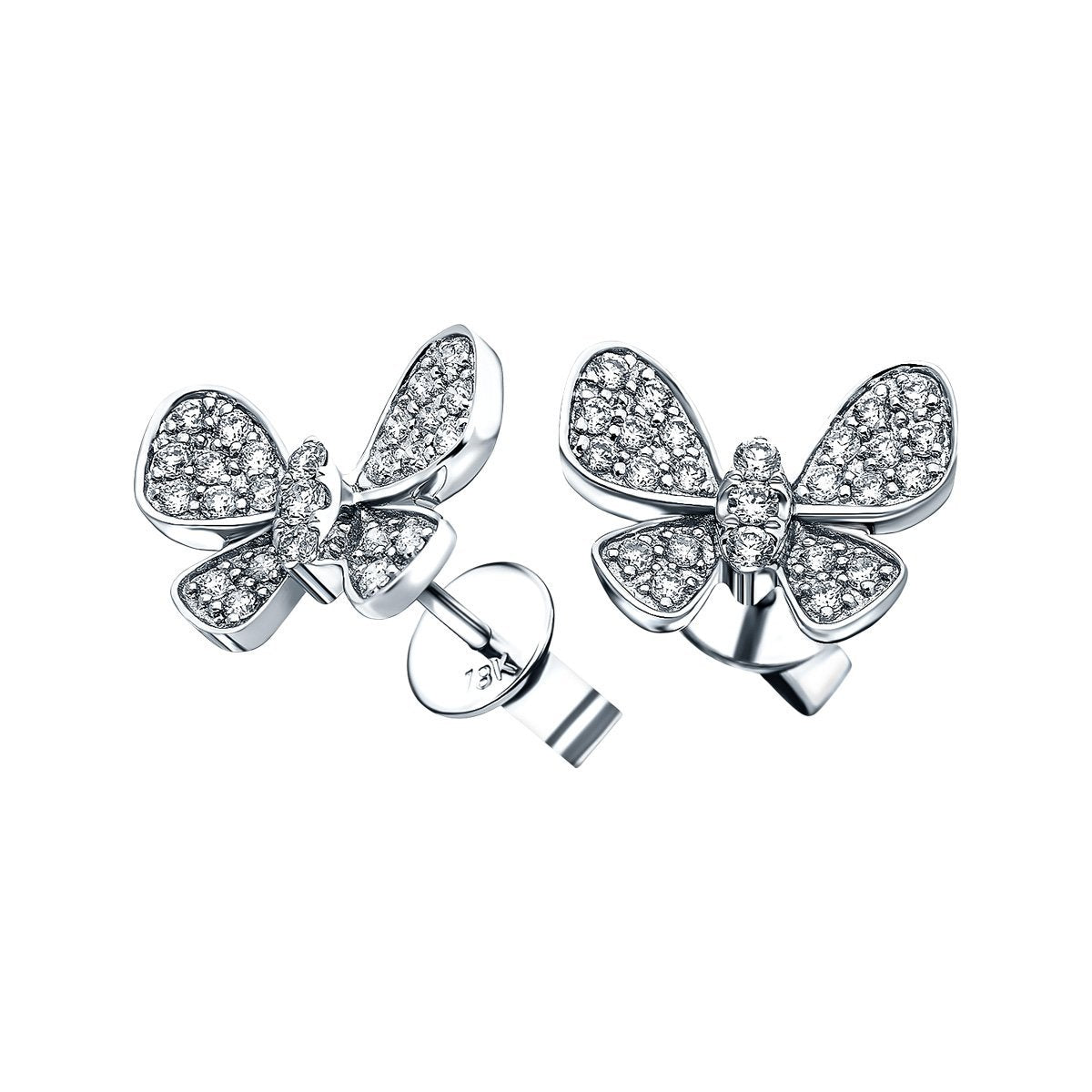 Butterfly Diamond Earrings 0.50ct G/SI Quality in 18k White Gold - All Diamond