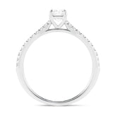 Certified Cushion Diamond Side Stone Engagement Ring 0.55ct G/SI in Platinum - All Diamond